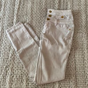 White high rise skinny jeans